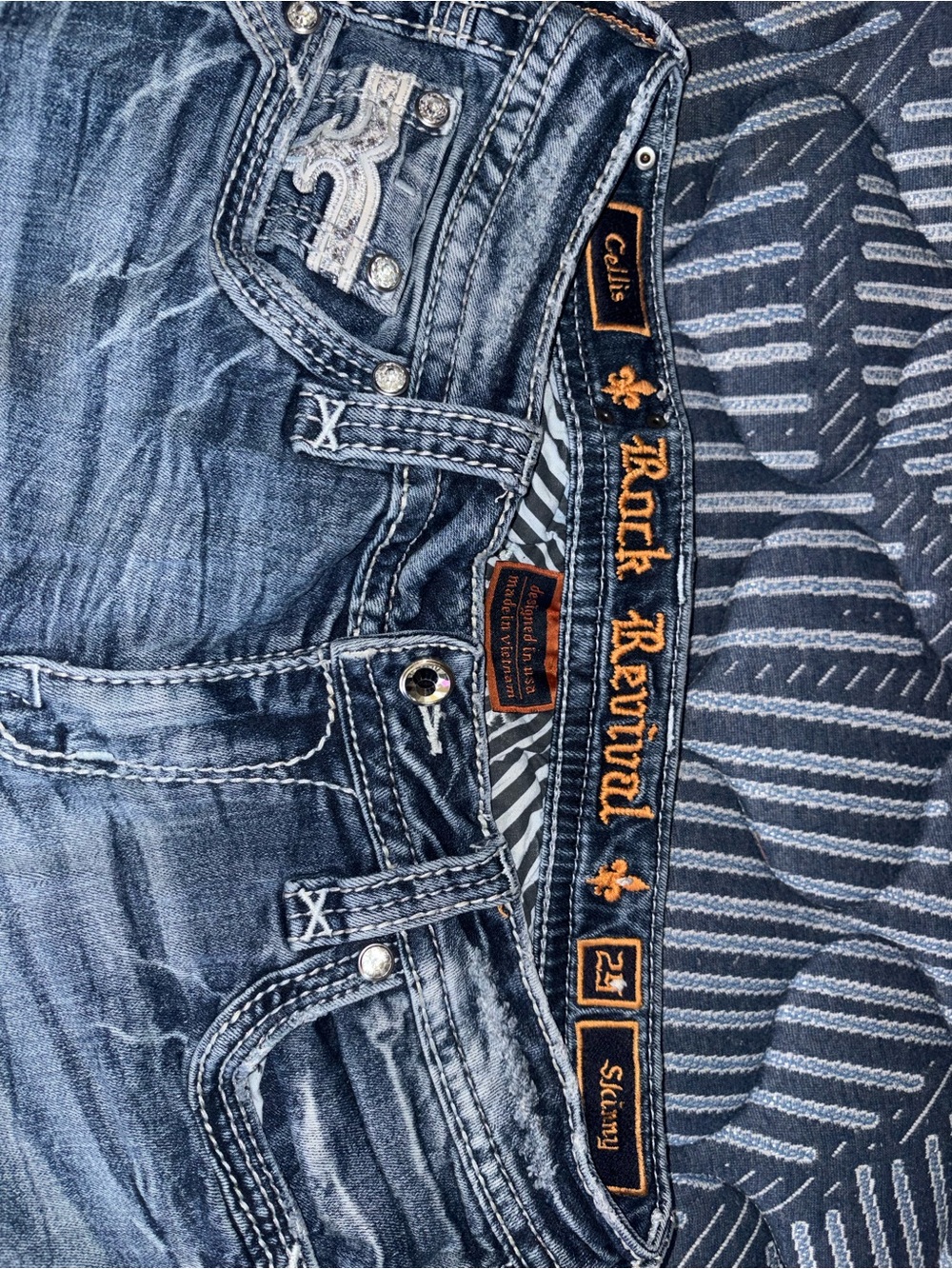 Rock Revival Womens Blue Distressed Jeans